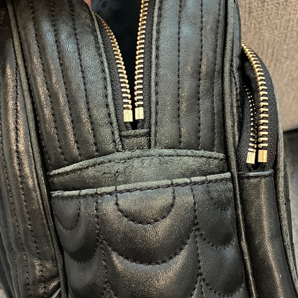 Michael Kors Black Quilted Backpack with Floral Design - Picture 9 of 10